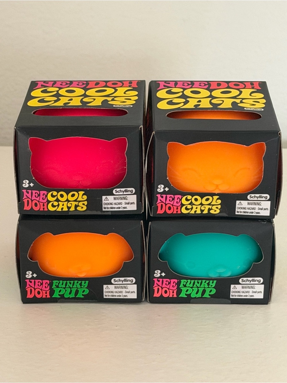 Needoh Cool Cats & Funky Pup Bundle (Set of 4)